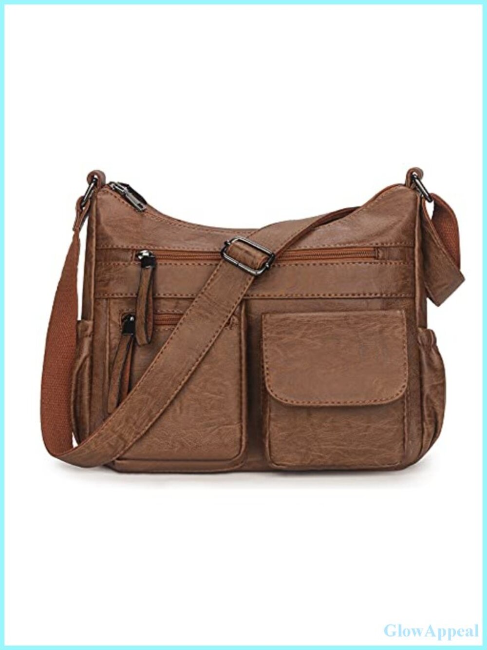 Faux Leather Hobo Crossbody Shoulder Bag Multi Pocket Messenger Tote
